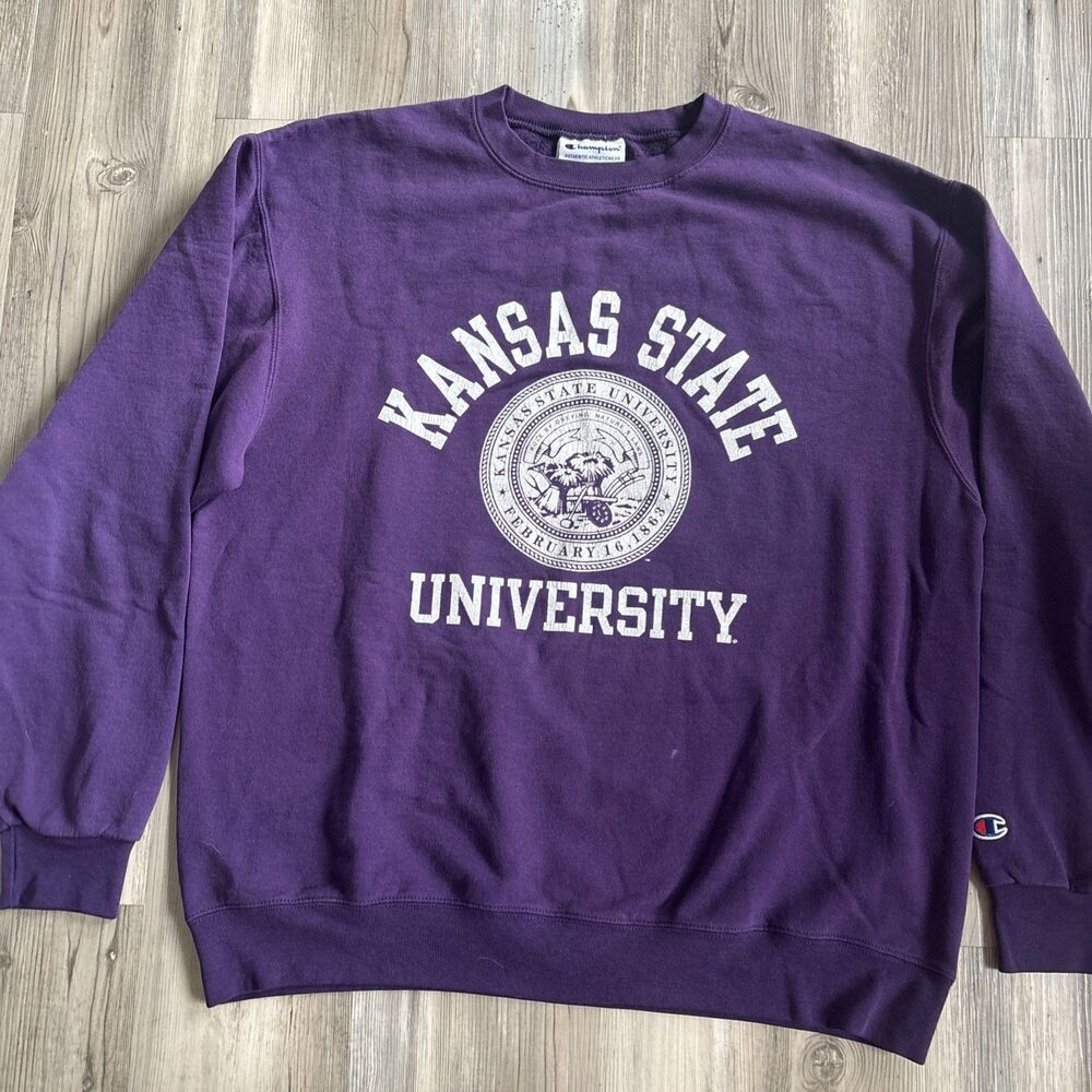 Vintage Kansas State University Champion College Wildcats Crewneck Sweatshirt L